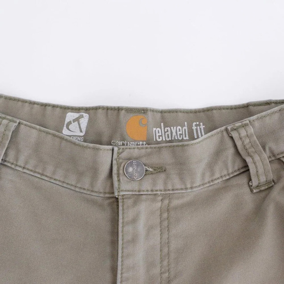 Carhartt Tan  Full Swing Relax Fit Double Knee Dungaree Carpenter Pants 38X30 - Picture 8 of 16